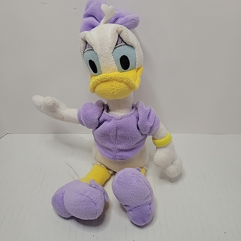 Disney Daisy Duck Plush Stuffed 10" Small Purple Shoes Clothing